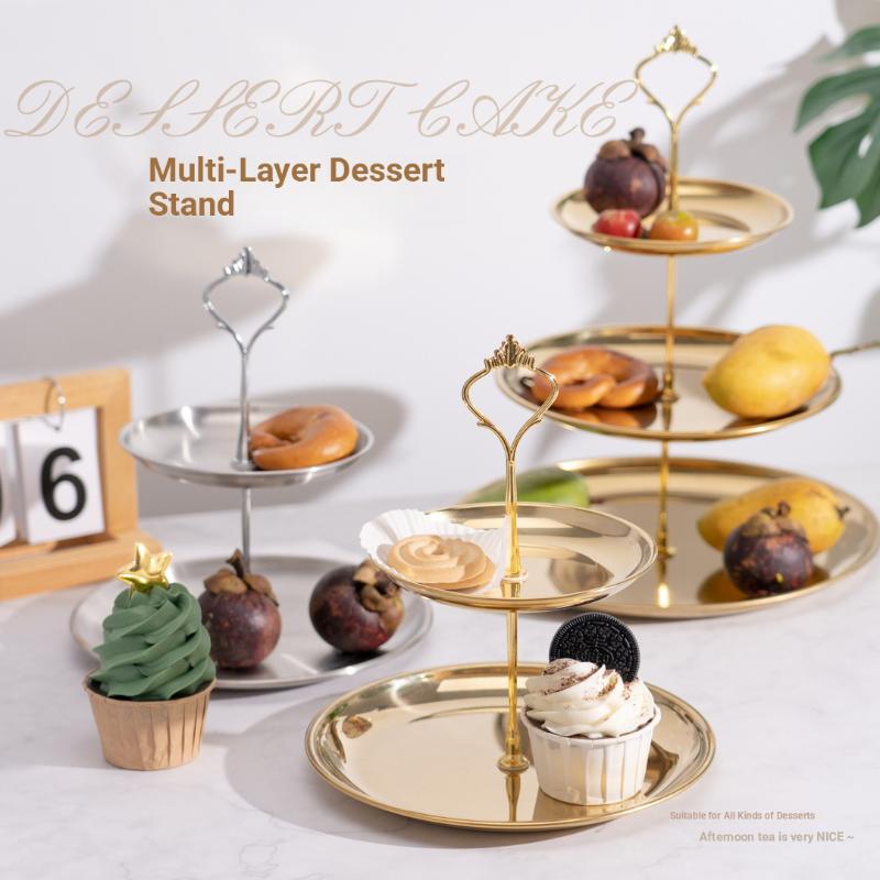 حامل كيك ذهبي وفضي بطبقتين/ثلا - مراجعة Cupcake Stand Tier وسعره